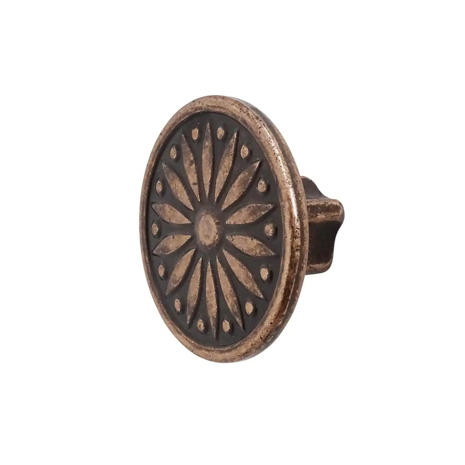 Torero - Vintage Round Cupboard Knob - Antique Copper - Decor And Decor