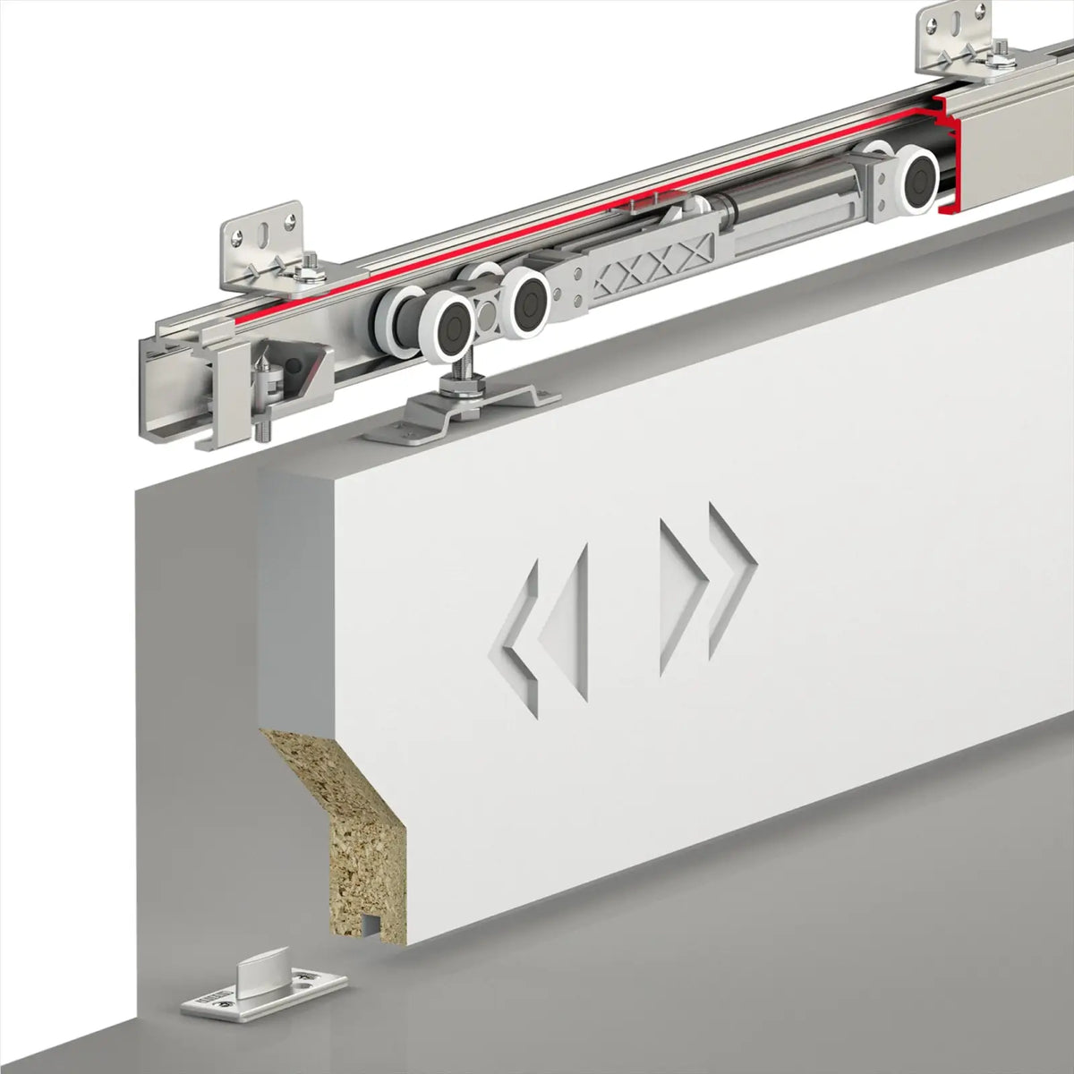 TS-Slide Top Hung Sliding Door Rail Kit - 3000mm Track - One Way Soft Close