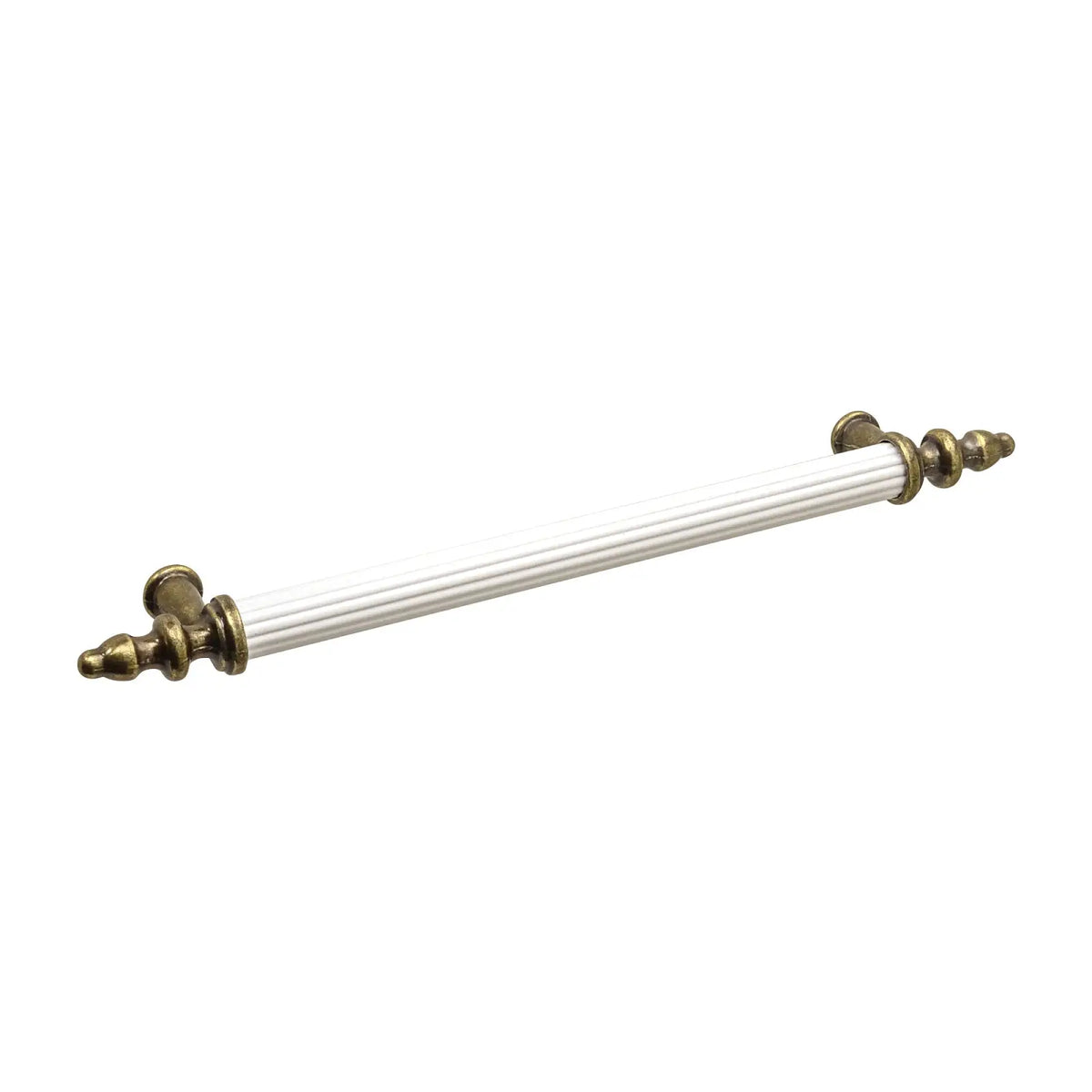 White and bronze cabinet pull on Vandon Traditional T-Bar Kitchen Drawer Handle