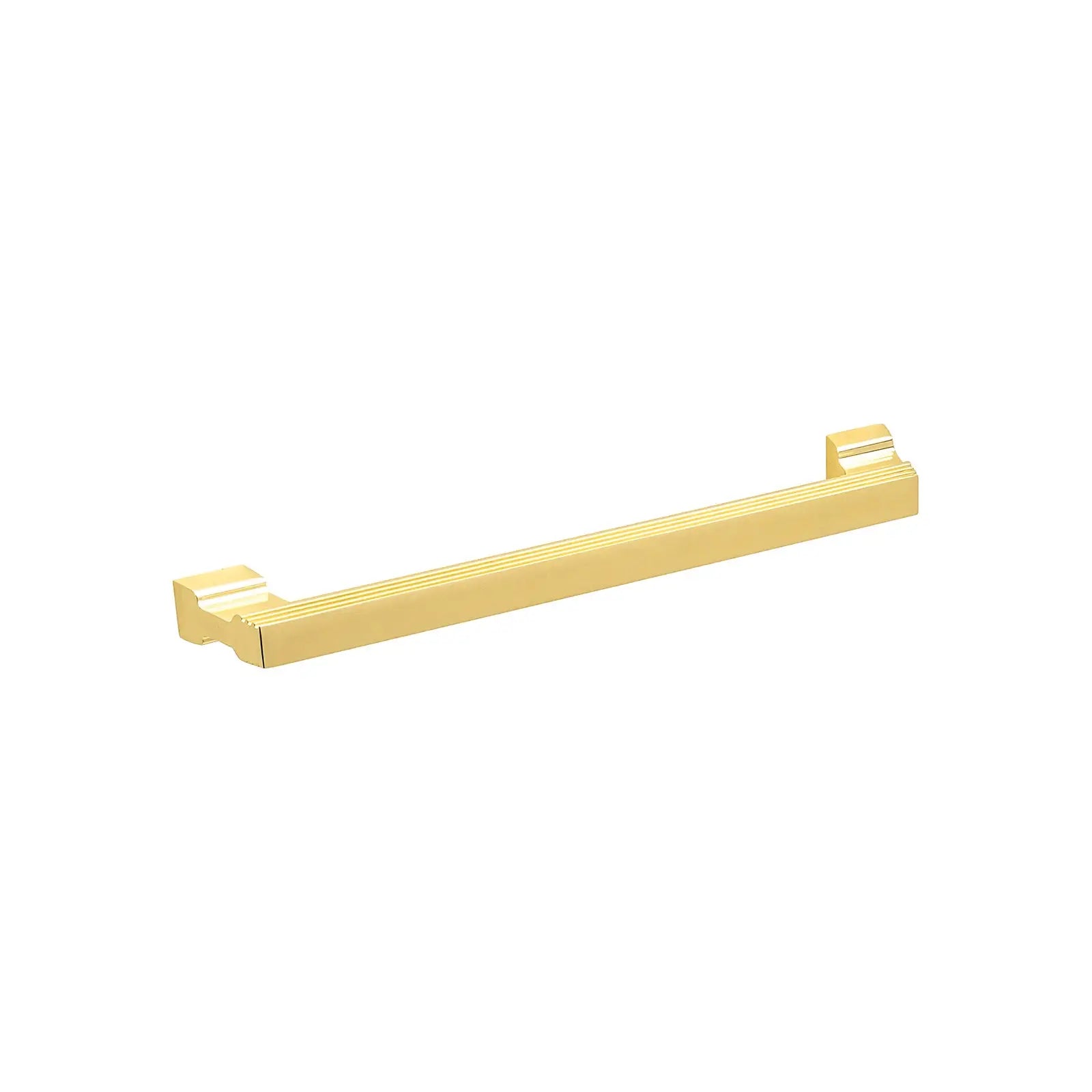 Gold-toned textured cabinet pull for Zinnia D Shaped Kitchen Drawer Handle in Matt Gold